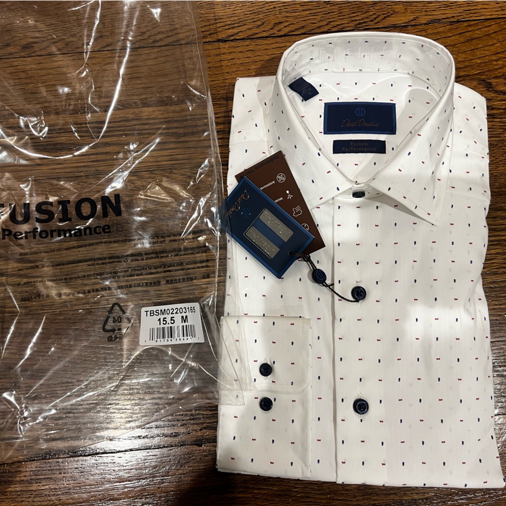 NWT David Donahue Fusion Button-Up Shirt